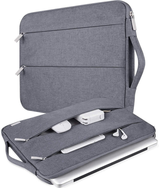 💼 Sleek Nylon Laptop Bag Cover with Inner Fur Cushion – Grey | 13"-15.6" Compatible