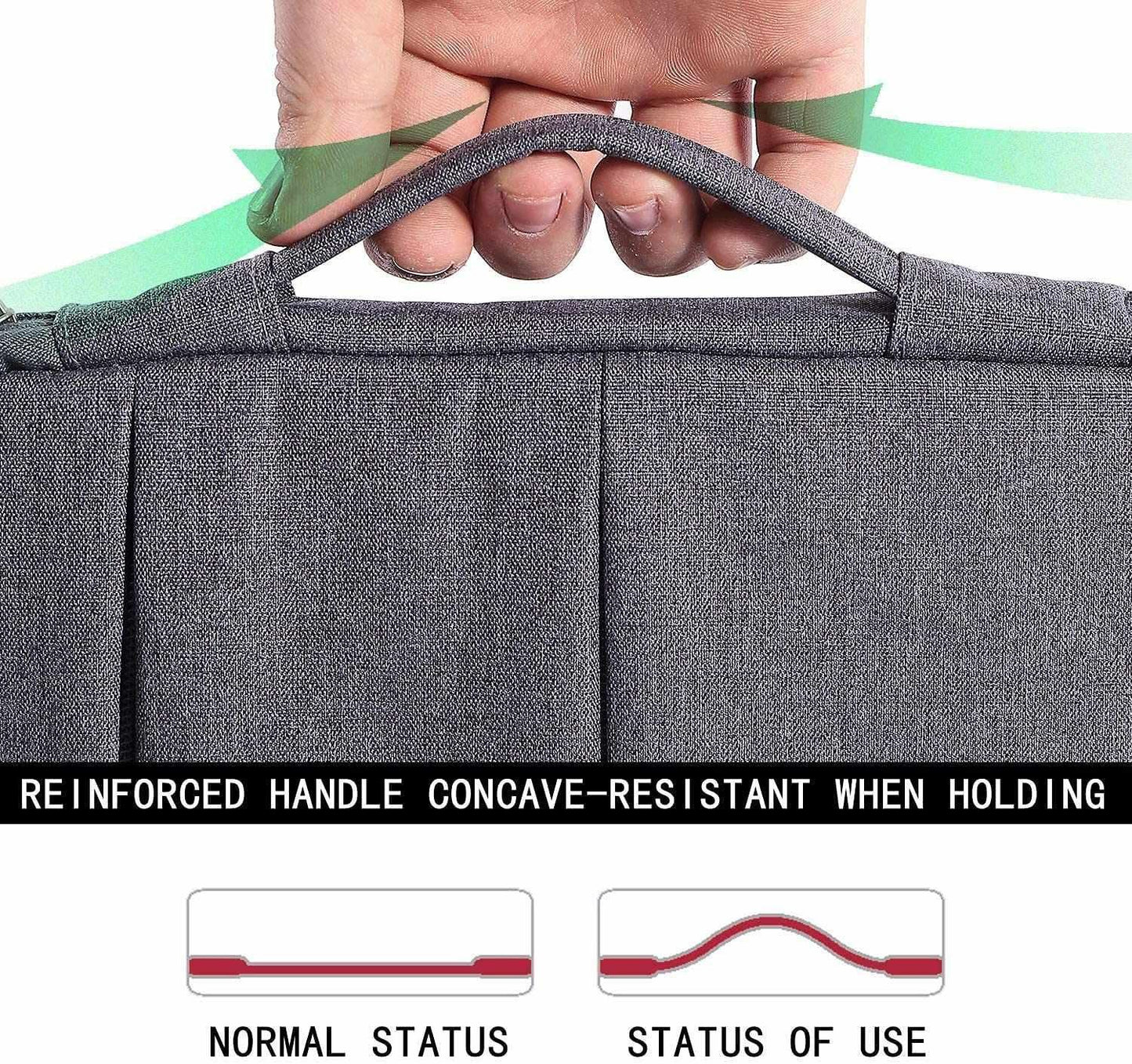 💼 Sleek Nylon Laptop Bag Cover with Inner Fur Cushion – Grey | 13"-15.6" Compatible