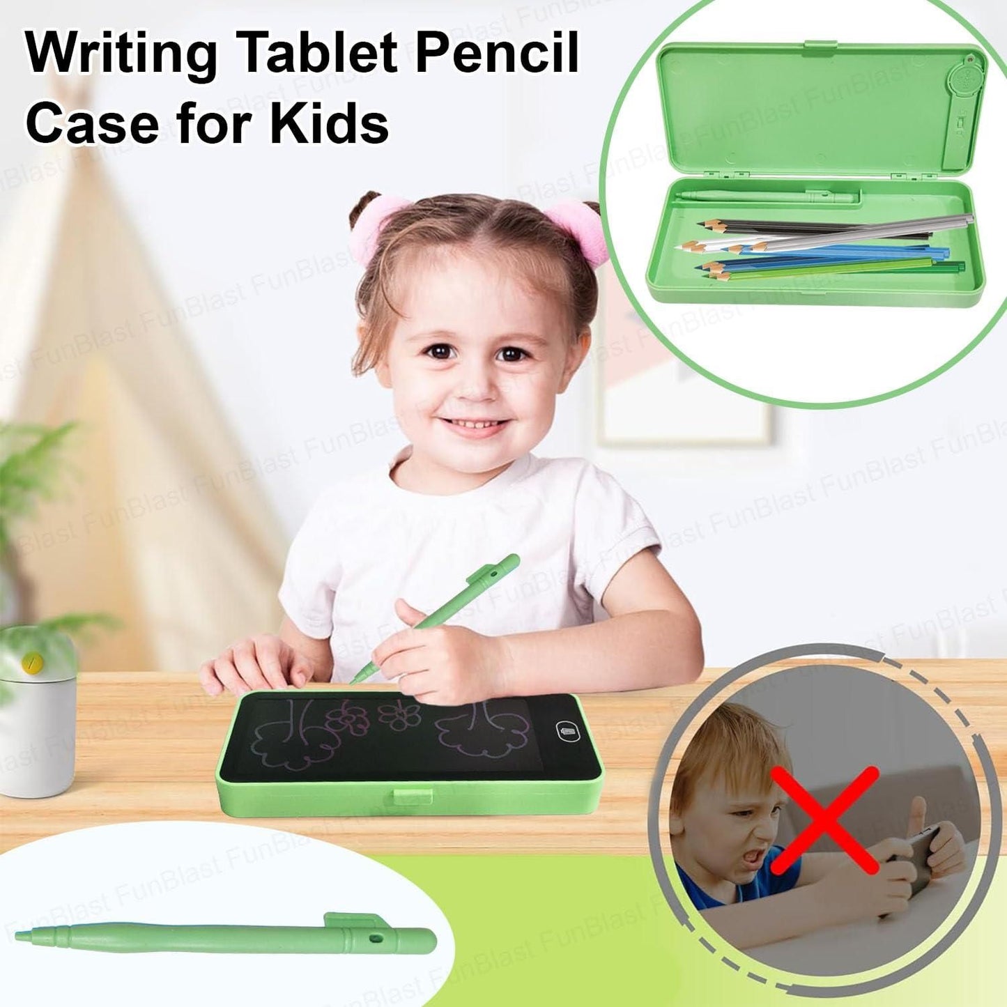 🖊️ Writing Tablet Pencil Case | 2-in-1 Stationery Box with LCD Writing Pad